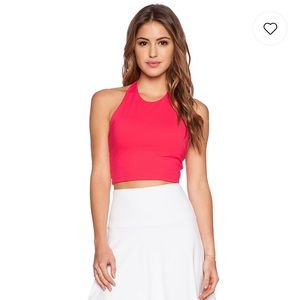 Susana Monaco Halter Crop Top Hibiscus Flower XS